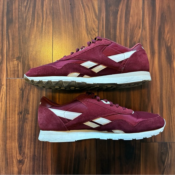 Reebok Men's Burgundy and White Sneakers - Picture 2 of 4